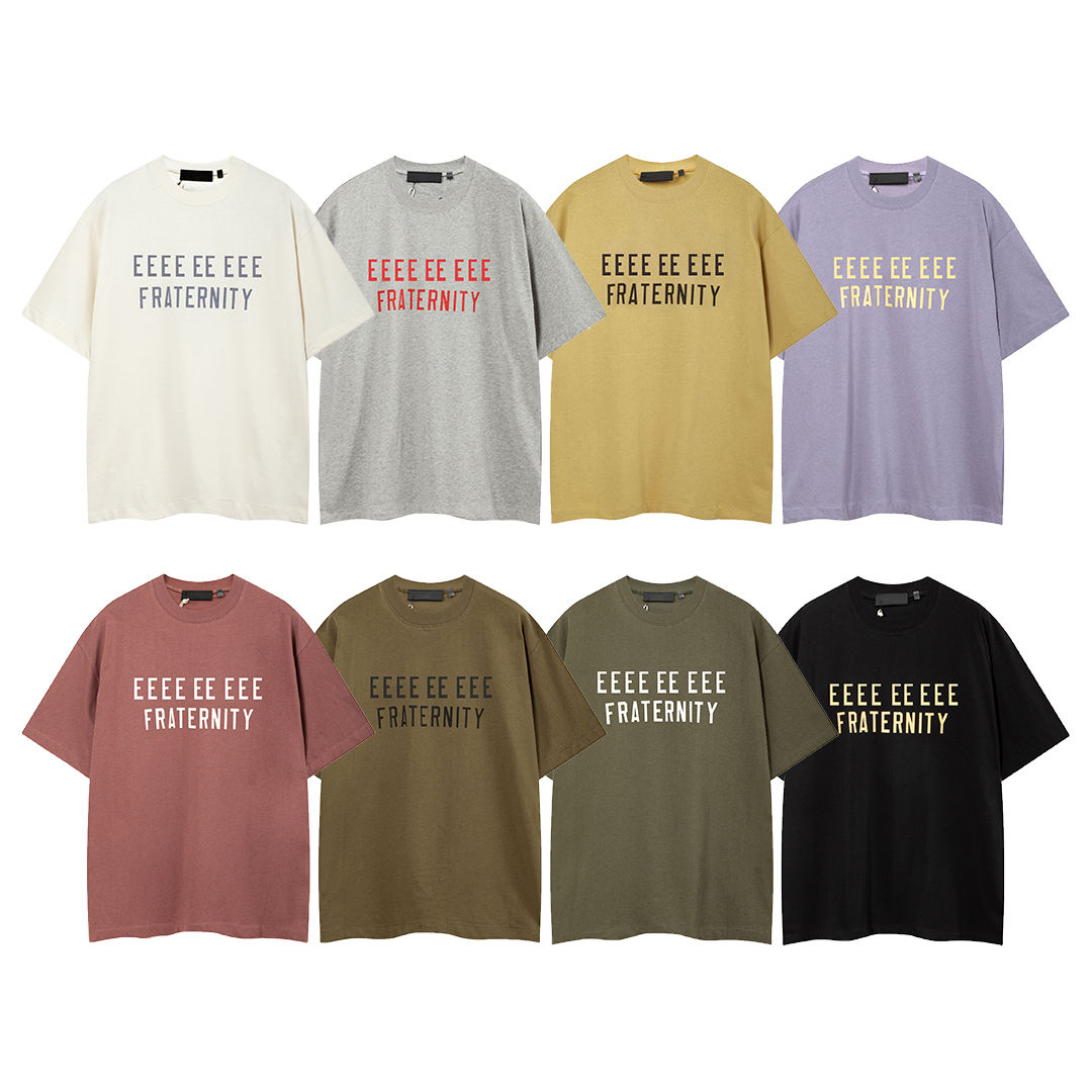 Fashion Design Men's T-shirts Two Rows Letter Logo Streetwear Designer Brand Men