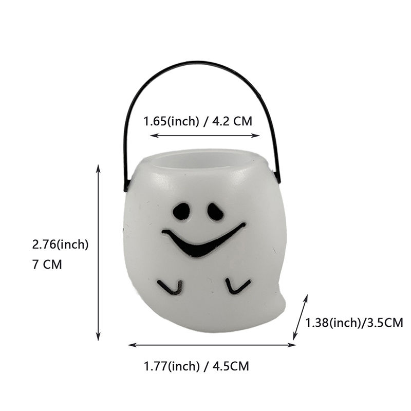 Thumbnail: Halloween Candy Bucket White Green Purple Ghost Pumpkin Basket Kids Favor Candy 
