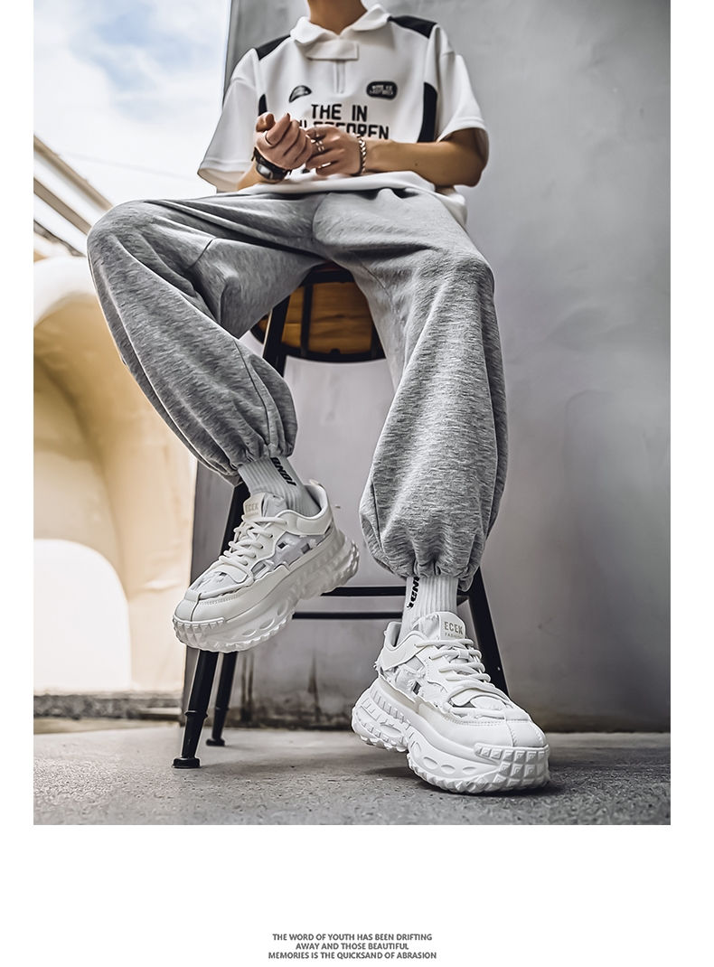 Thumbnail: Tire Sole Training Sport Shoes Blue,Casual Sneakers Lace Up L