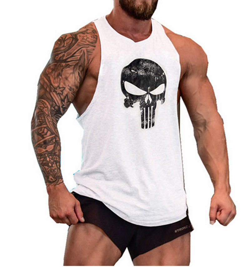 Thumbnail: Gym T-shirts Suspenders Man Stringer Fitness Shirt Bodybuilding Shirt Men Top fo