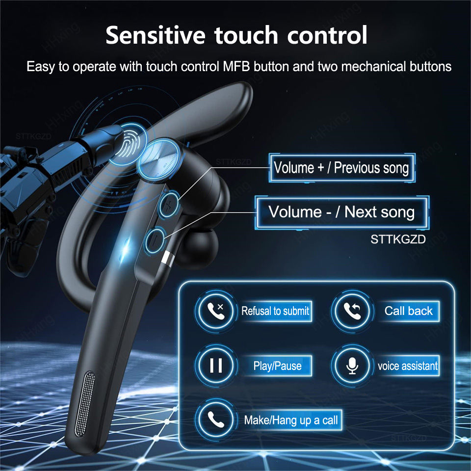 Thumbnail: Wireless Headphones Bluetooth Headset With Microphone Earphones  Handsfree Noise