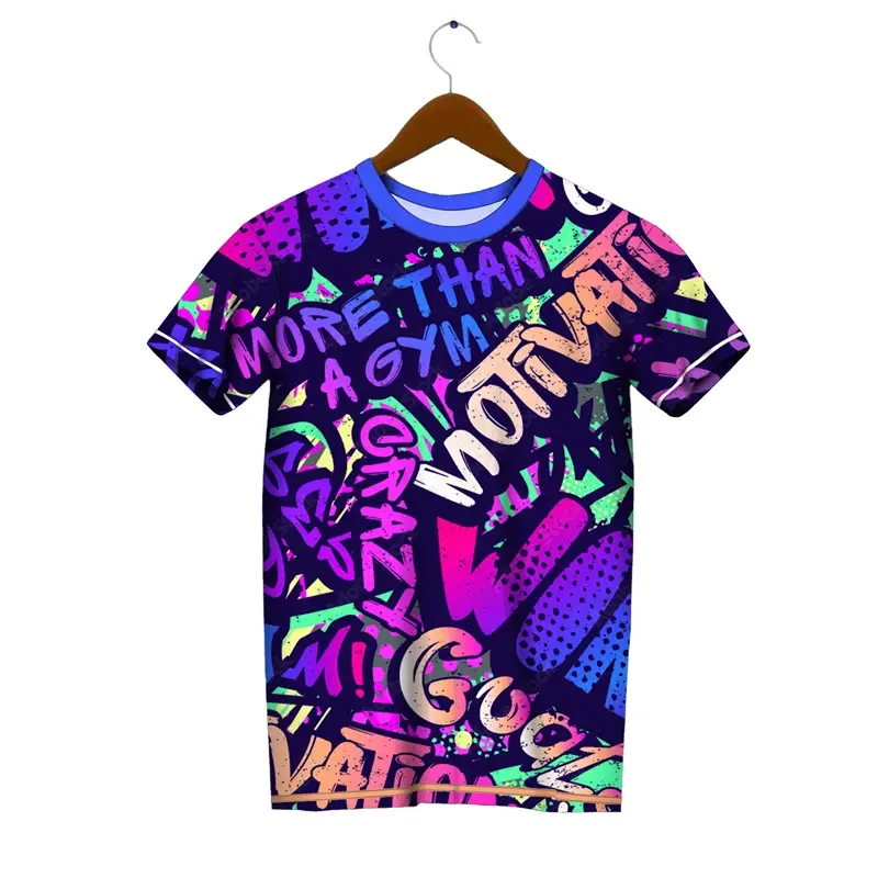 Thumbnail: Trend Graffiti Graphic T Shirts For Men Fashion Summer Short Sleeve 3D Printed K