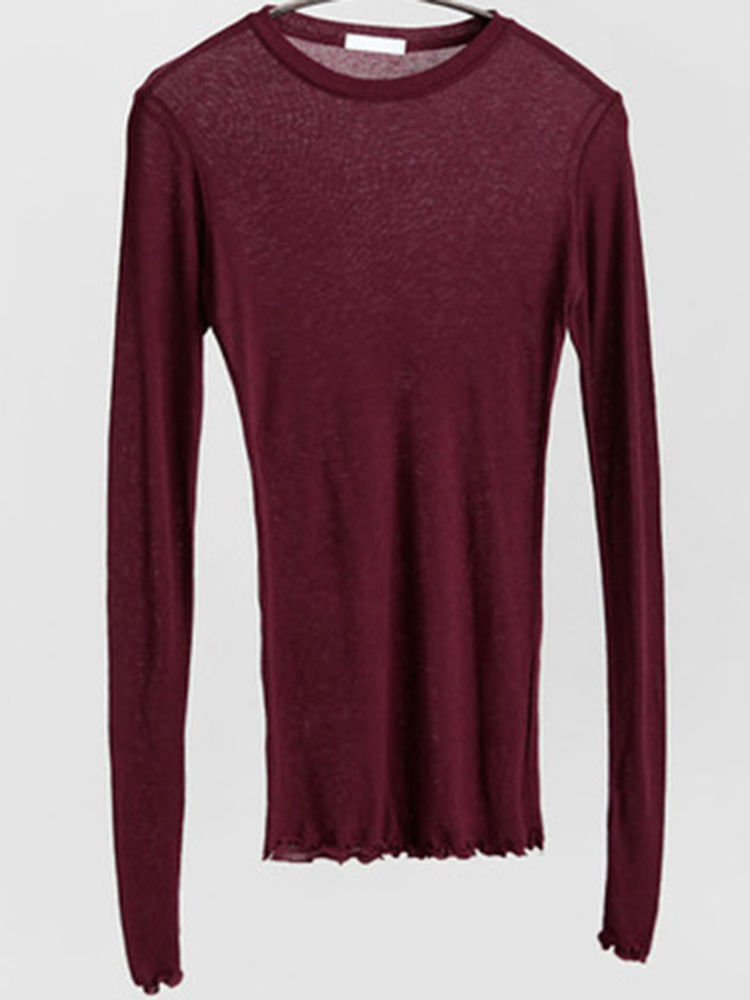 Thumbnail: High Quality Plain T Shirt Women  Elastic Basic T-shirts Female Casual Tops Long