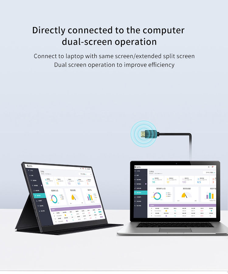 Thumbnail: 10.5Inch 1920x1280p FHD Portable Monitor Display 100% sRGB 420nits Brightness fo