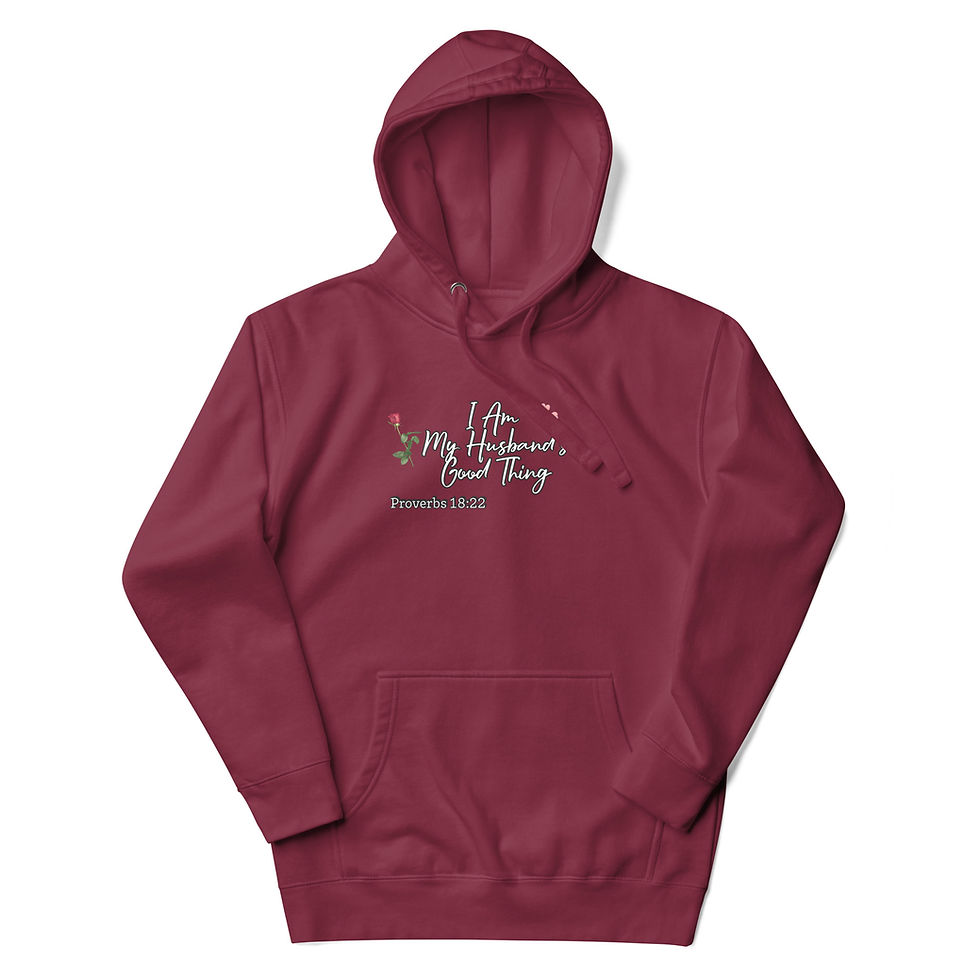 Thumbnail: Womens Hoodie- I am my husbands good thing - proverbs 18:22