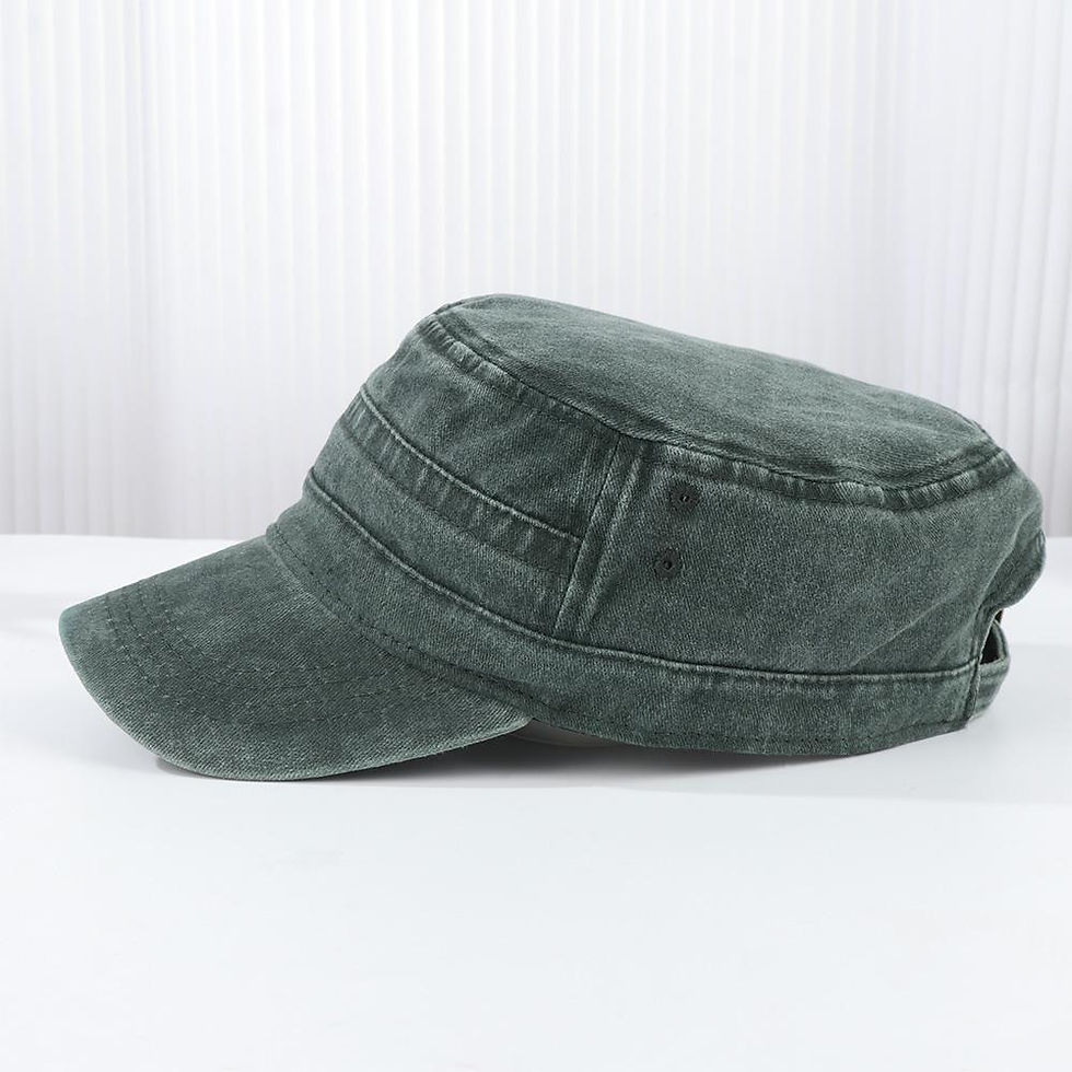 Thumbnail: Vintage Washed Cotton Military Cadet Cap