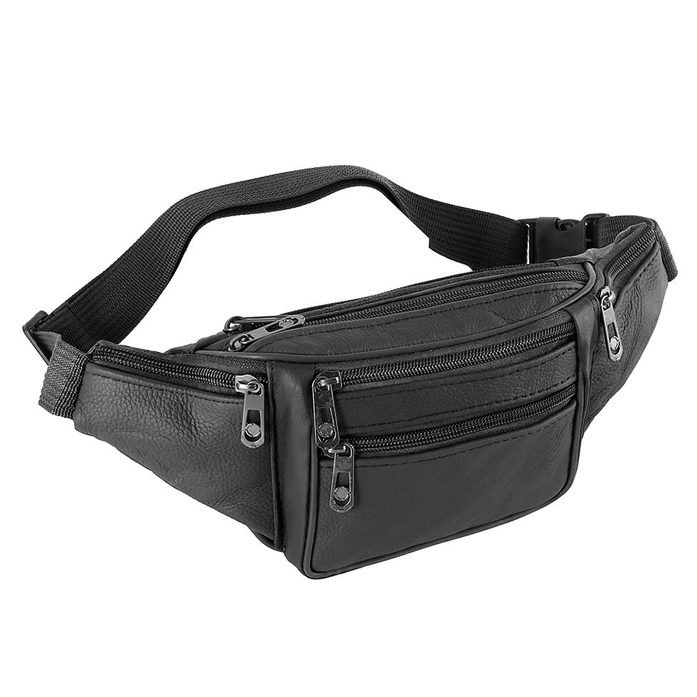 Thumbnail: Classic Leather-Look Multi-Pocket Bum Bag