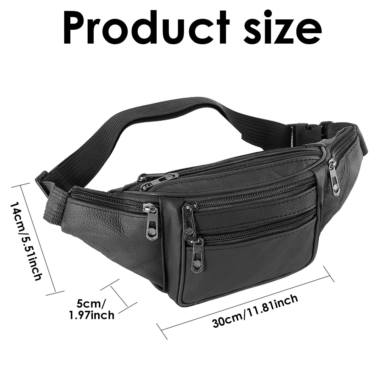 Classic Leather-Look Multi-Pocket Bum Bag