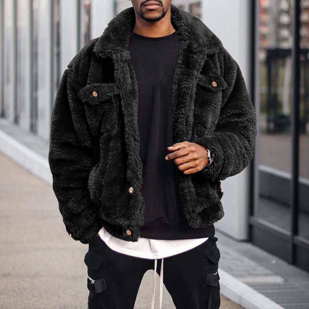 Men’s Plush Fleece Winter Teddy Trucker Jacket