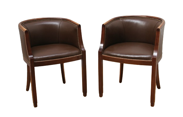 Paire de fauteuils tonneau