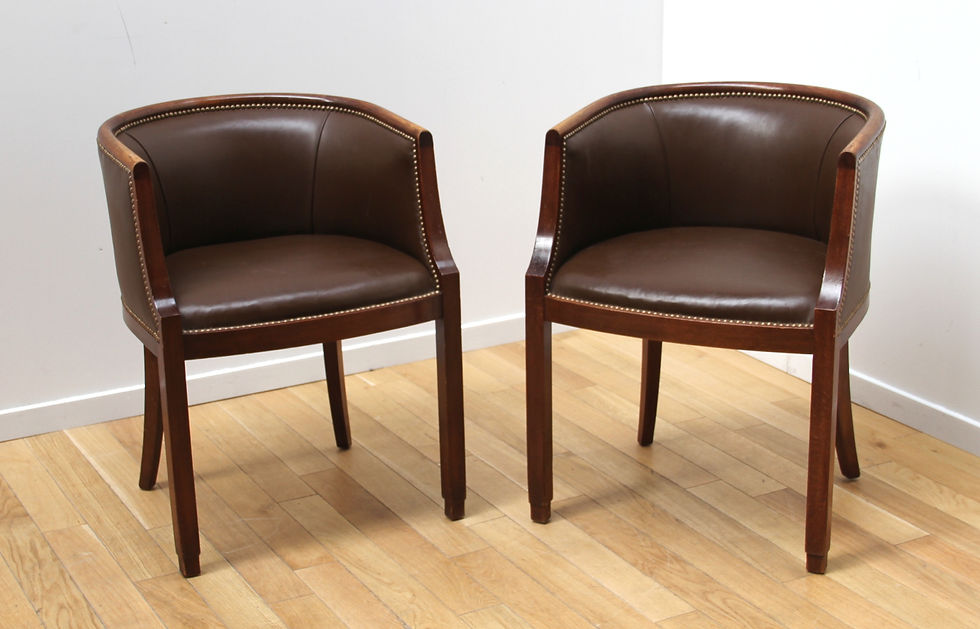 Miniature : Paire de fauteuils tonneau