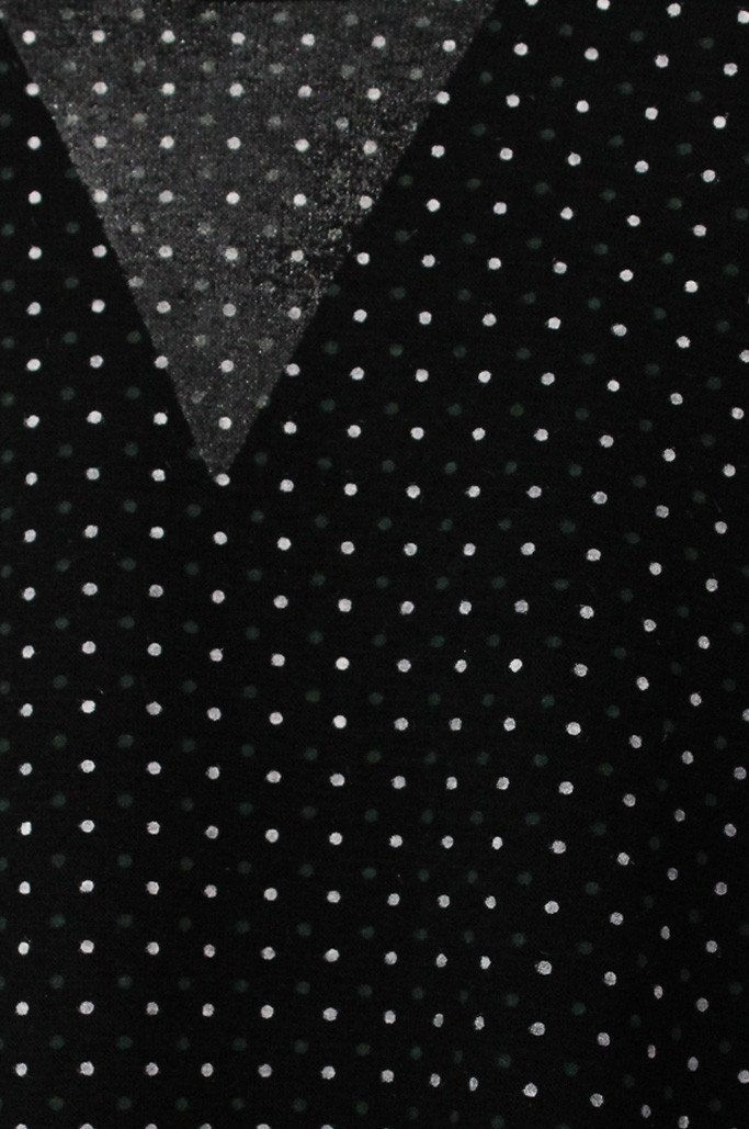 Thumbnail: White polka dots printed Black knit