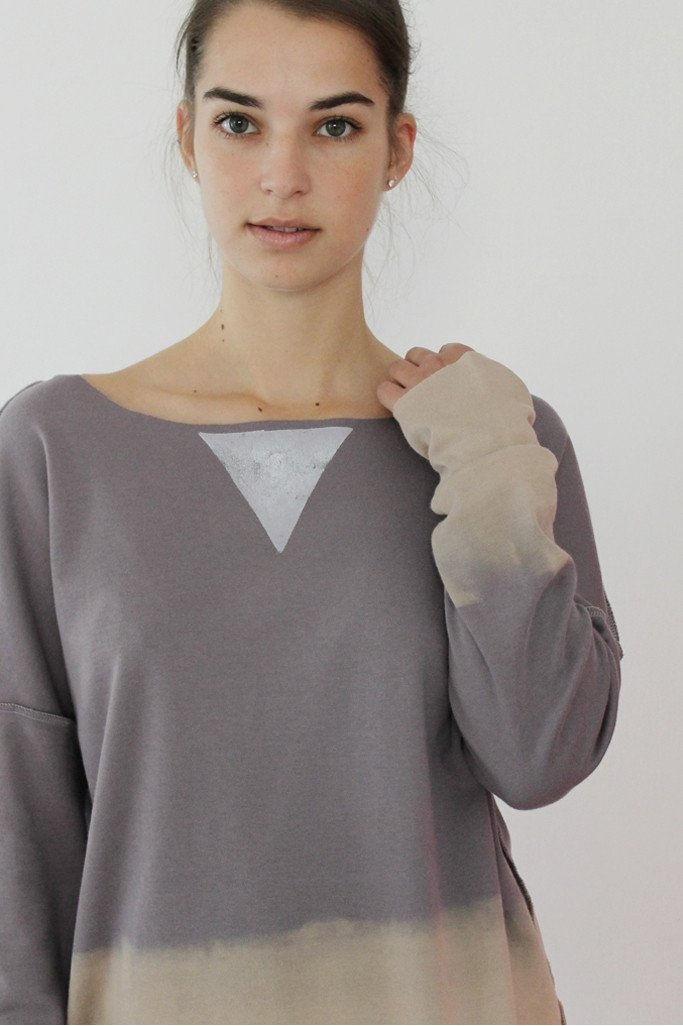 Thumbnail: Grey Purplish double face sweatshirt