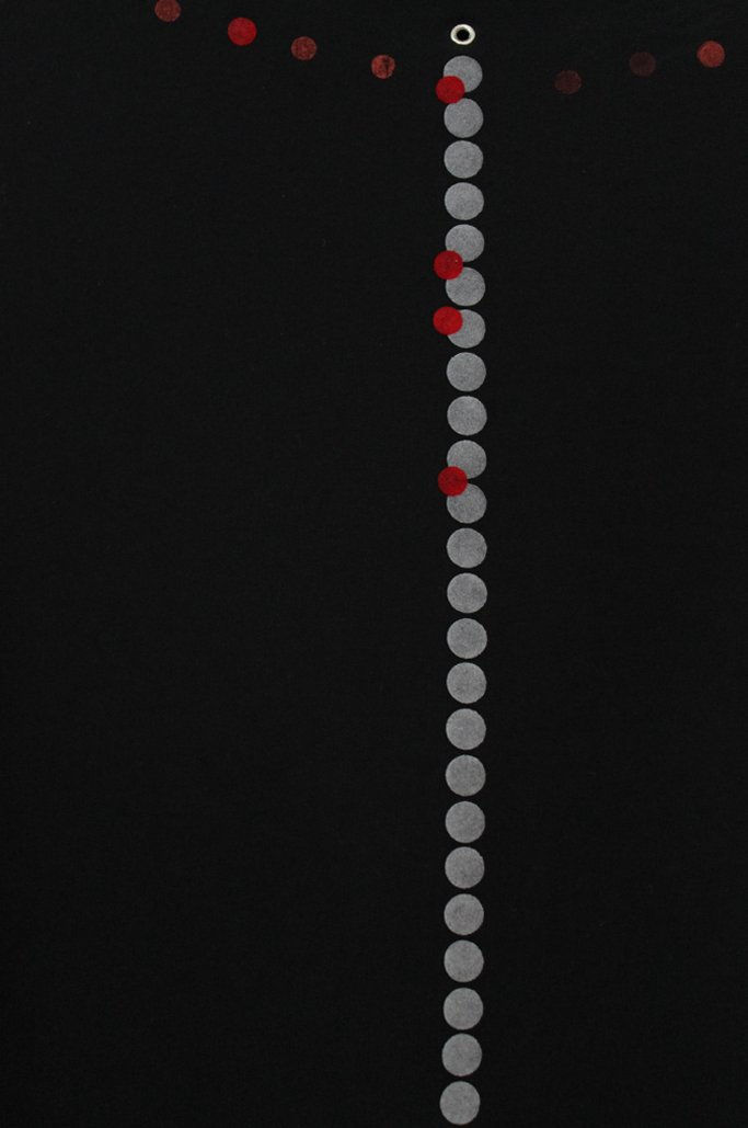 Thumbnail: Black shirt with grey & red dots  print