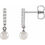 Thumbnail: 14K Gold Akoya Pearl & .03 CTW Diamond Bar Earrings