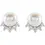 Thumbnail: 14KWG Diamond Freshwater pearl stud earrings