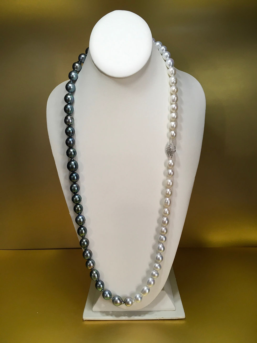 Thumbnail: Ocean Drop Blue Tahitian & South Sea Pearl Opera Necklace 