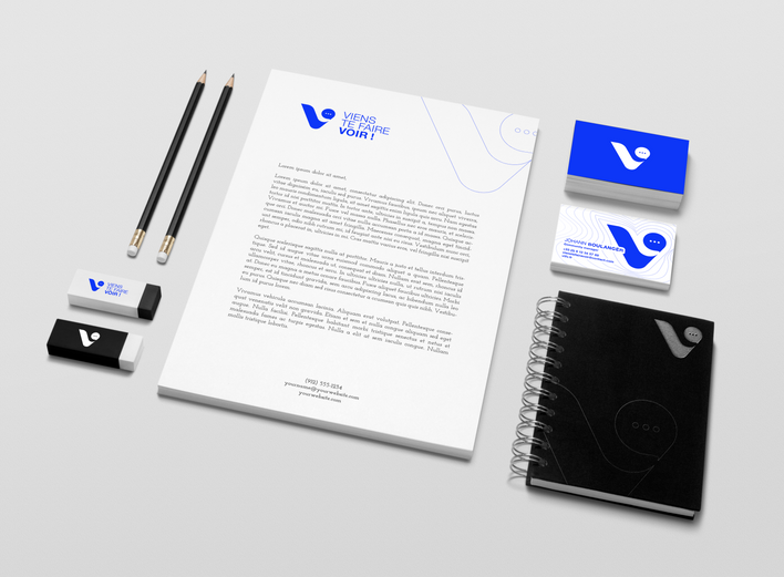 mise en situation d'une charte graphique épuré pour une agence de communication