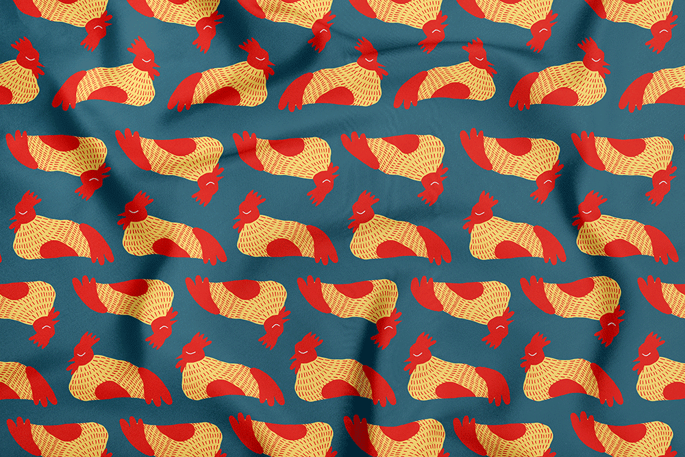 Musterdesign: Schlafender Hahn
