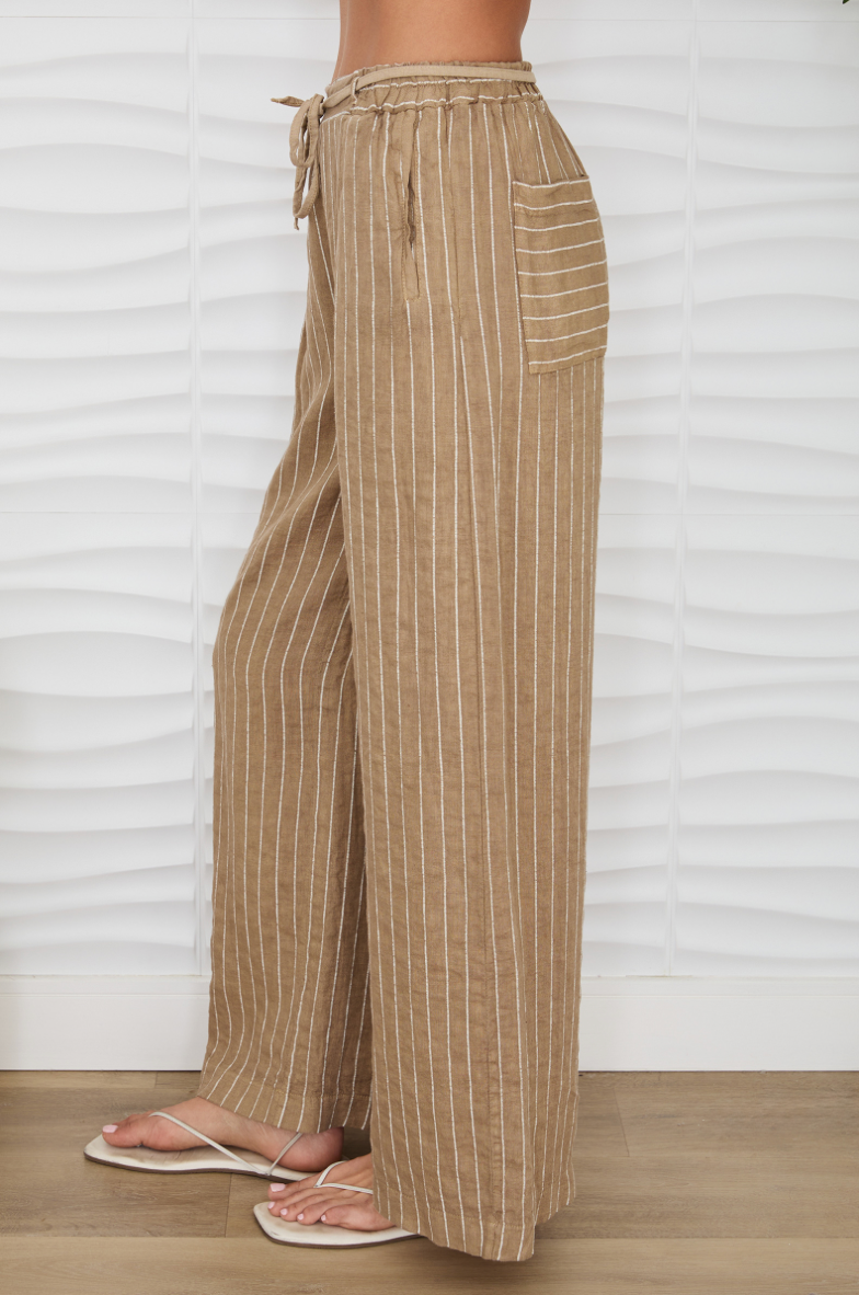 Thumbnail: Linen Textured Stripe Pant