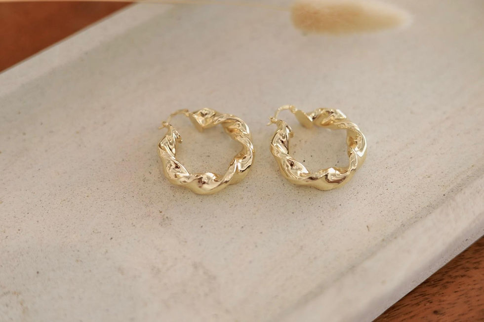 Thumbnail: Twisted Gold Filled Hoops