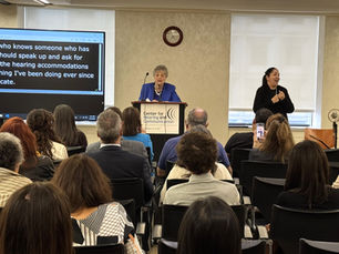 Ruth Bernstein at the podium addressing attendees at CHC's Annual Awards Celebration