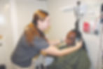 CHC audiologist Shelby Platia conducts a mobile hearing screening in NYC