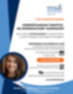 A colorful flyer in shades of blue promoting CHC's tinnitus webinar June 12, 2025, with audiologist Dominique Calandrillo whose headshot is featured on the flyer
