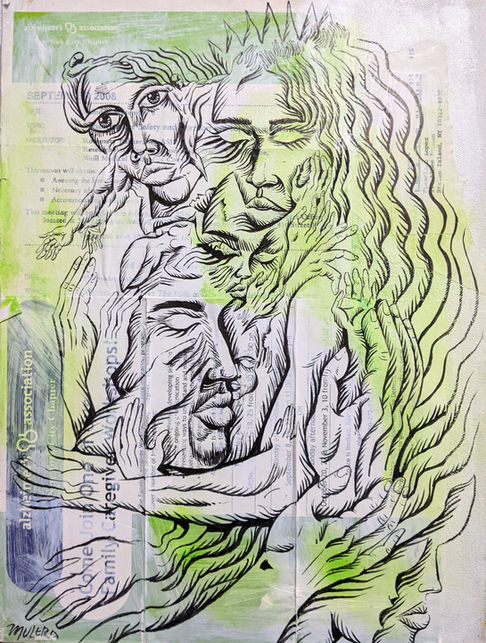 Title: The Day My Mother Forgot my name

Medium: Mixed Media on Canvas, 2008