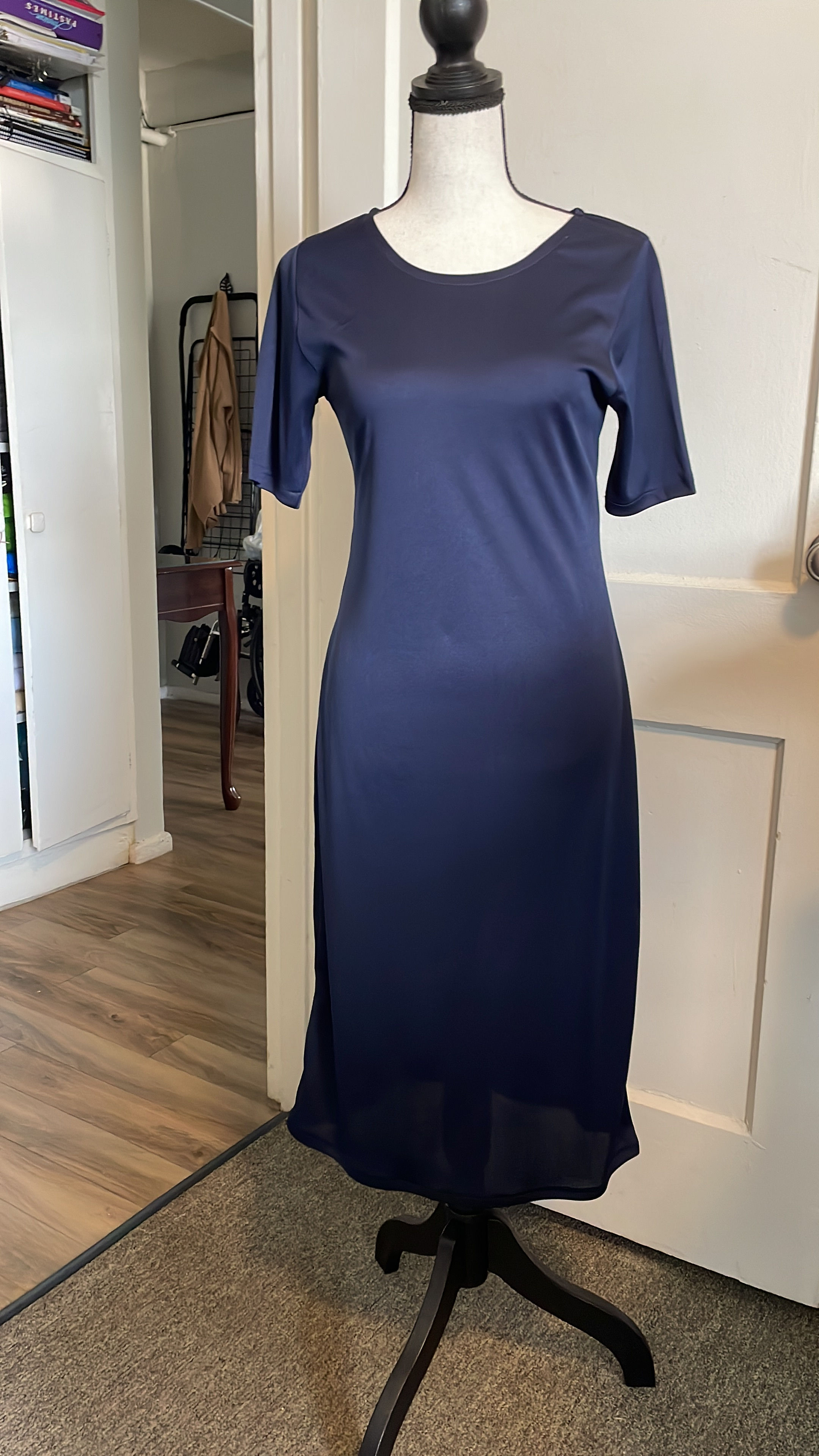 Navy blue |Interlock| long sleeve |46"| Mm