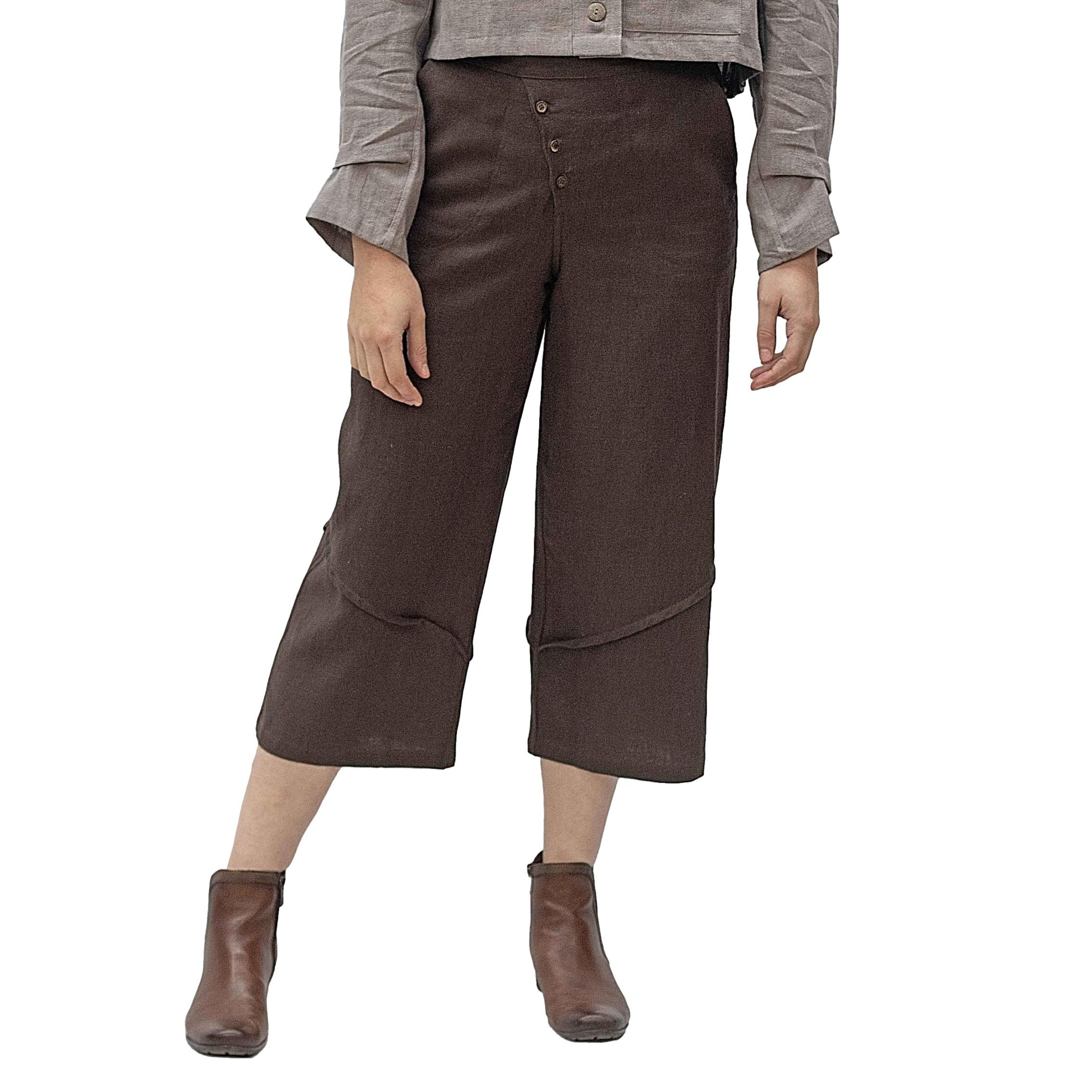 Cropped trouser, charcoal, in nettle