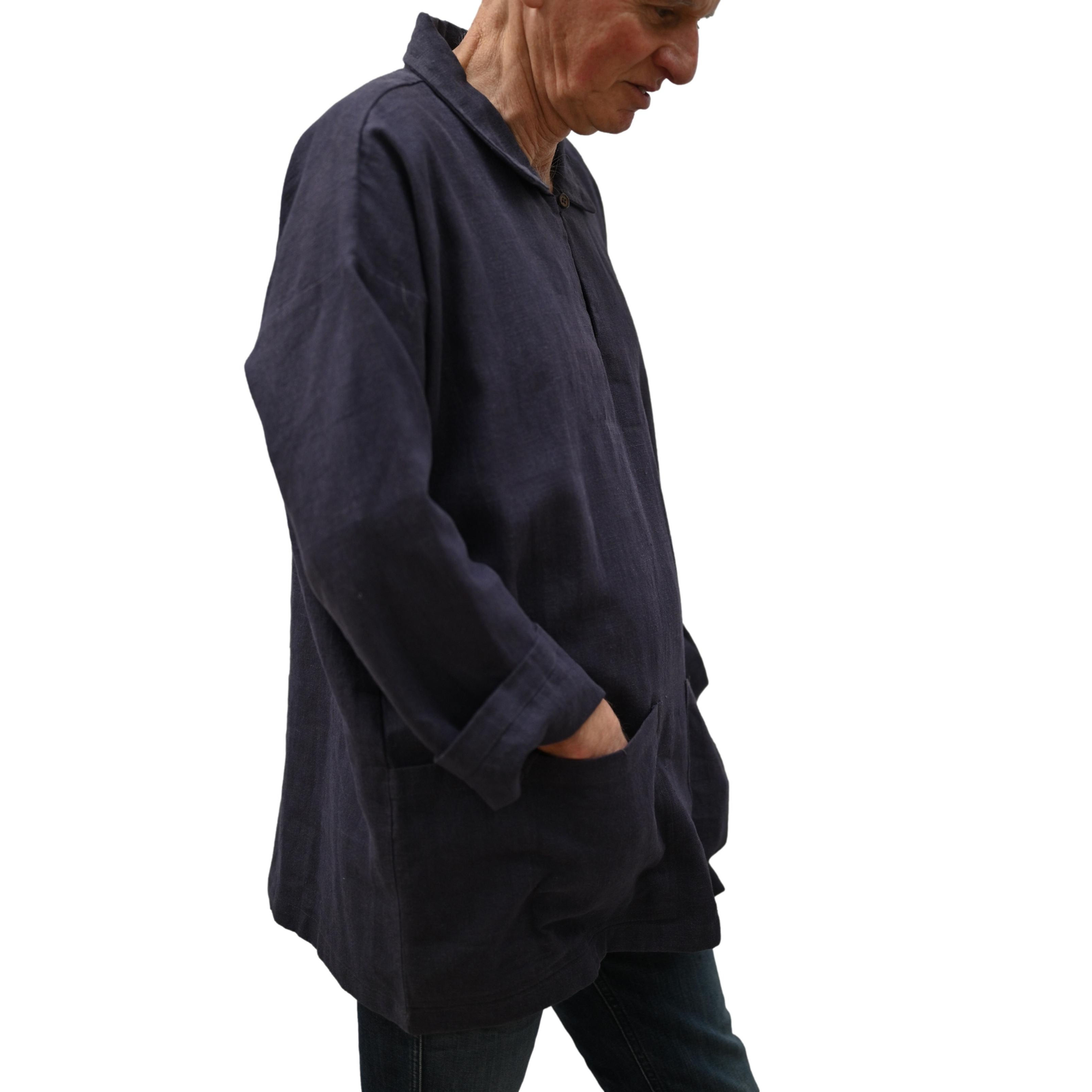 Long smock, unisex, Deep Mauve, in nettle