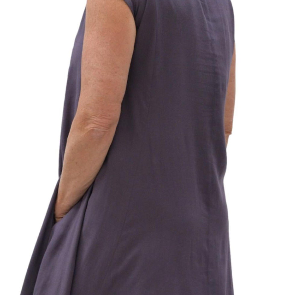 Thumbnail: Flared dress, mauve,  in nettle blend