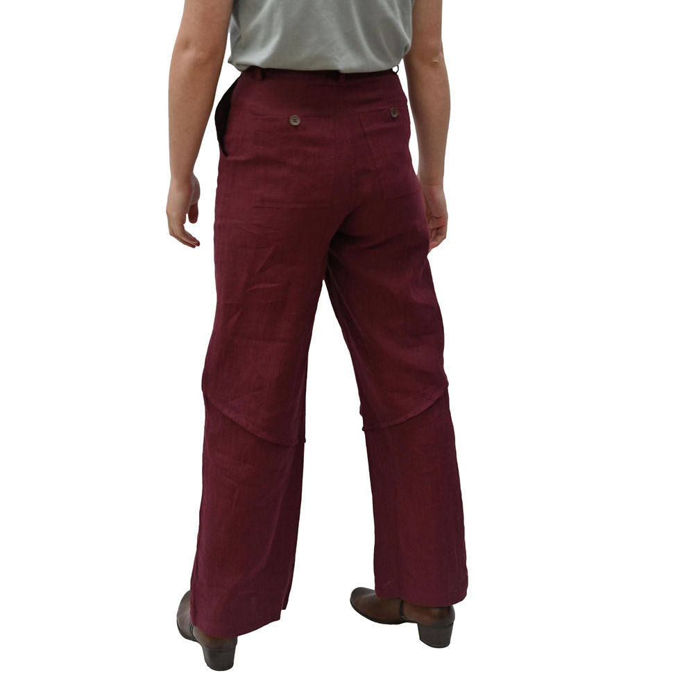 Thumbnail: Trouser, maroon , in pure hemp