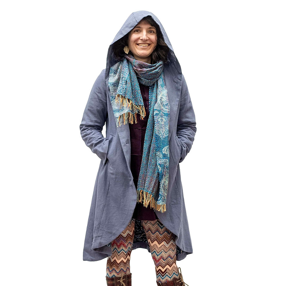 Long coat, lined, midnight blue, in nettle