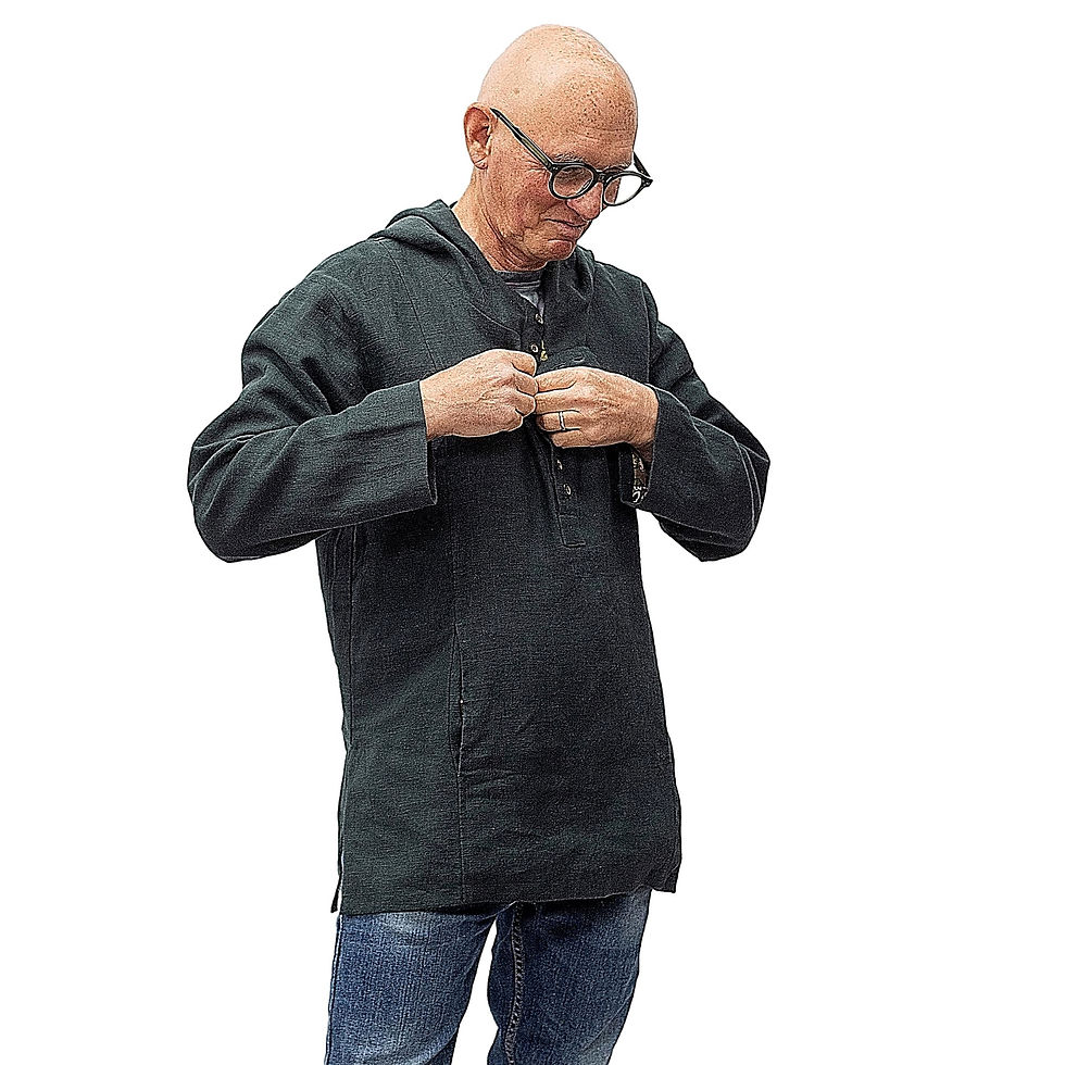 Thumbnail: Hooded jacket, dark forest, in nettle with cotton lining