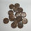 Thumbnail: Wooden button, circular rings, 30mm