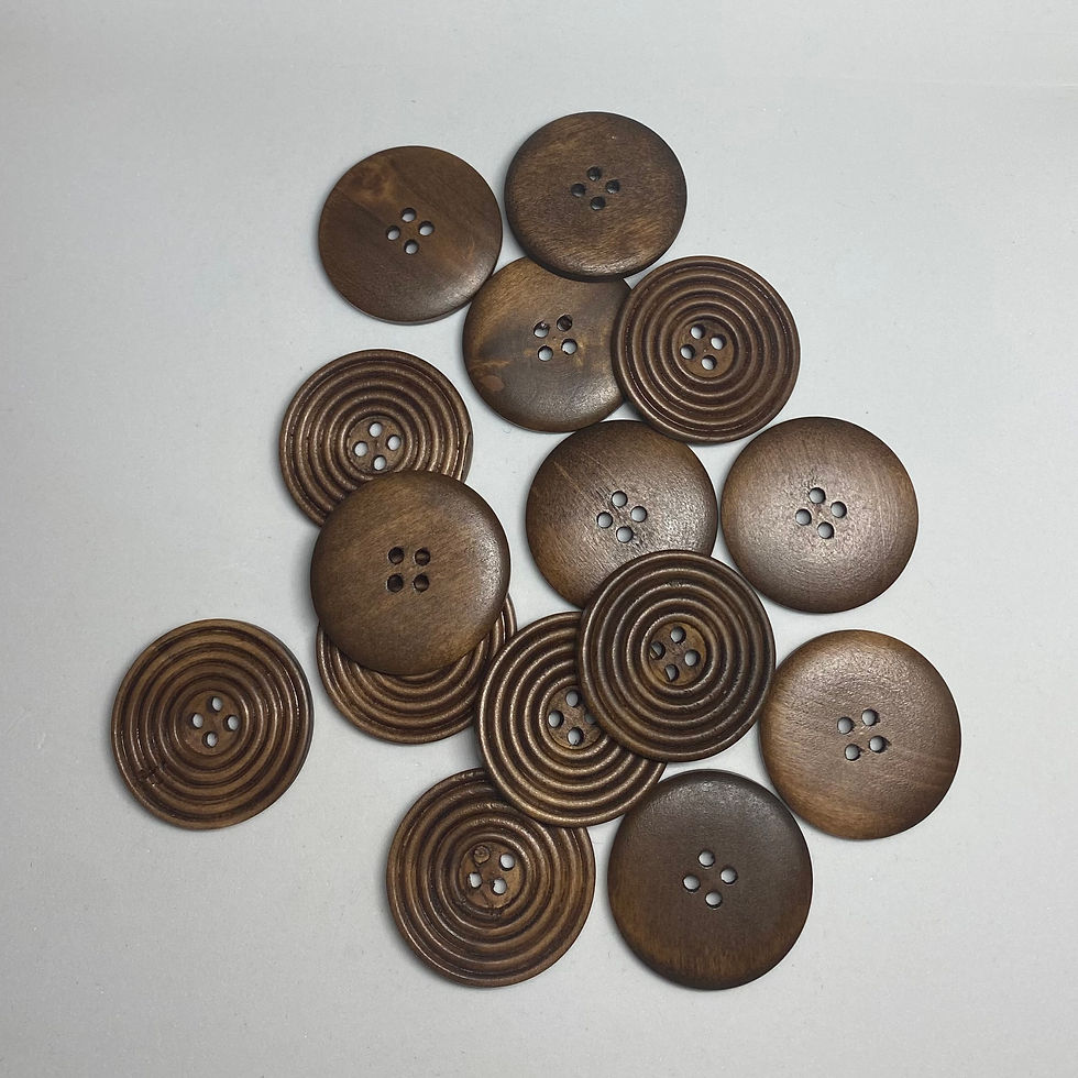 Wooden button, circular rings, 30mm