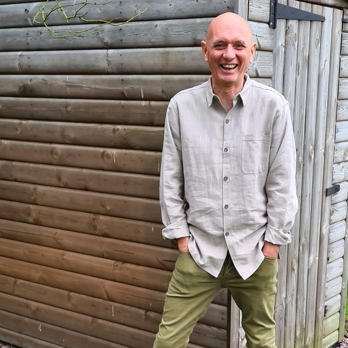 Collared shirt, stone, in nettle