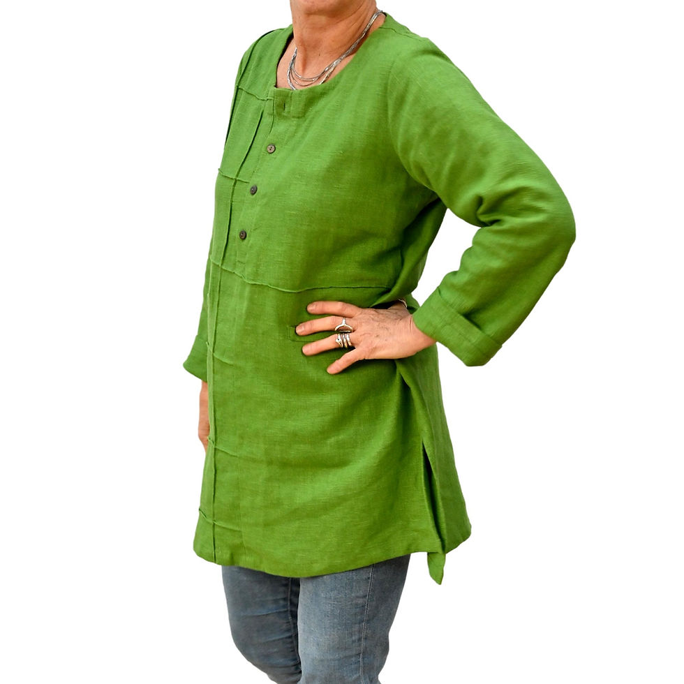 Thumbnail: Long shirt, lime, in nettle