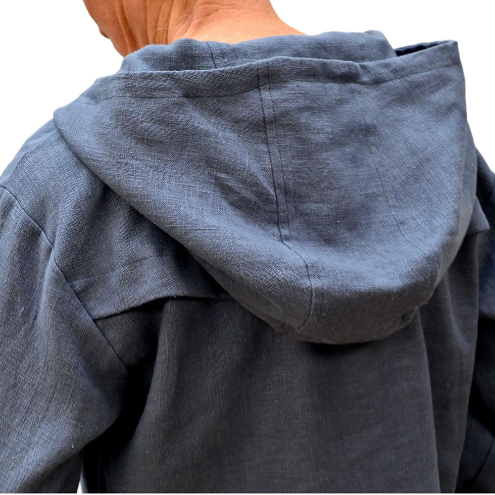 Thumbnail: Hooded jacket, midnight blue, in nettle with cotton lining