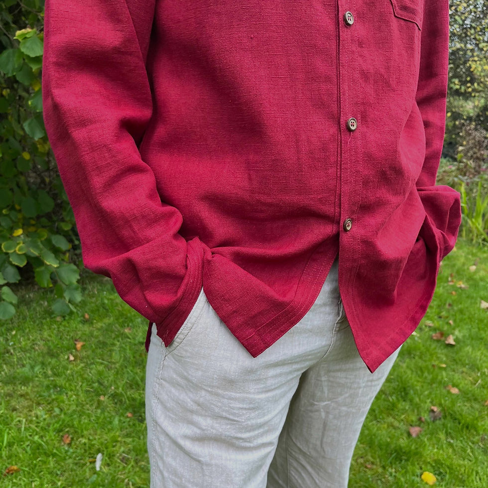 Thumbnail: Collared shirt, ruby, in nettle