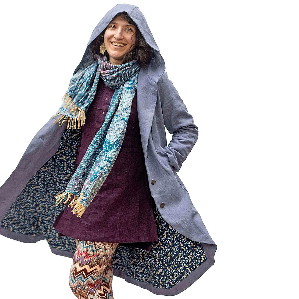 Thumbnail: Long coat, lined, midnight blue, in nettle