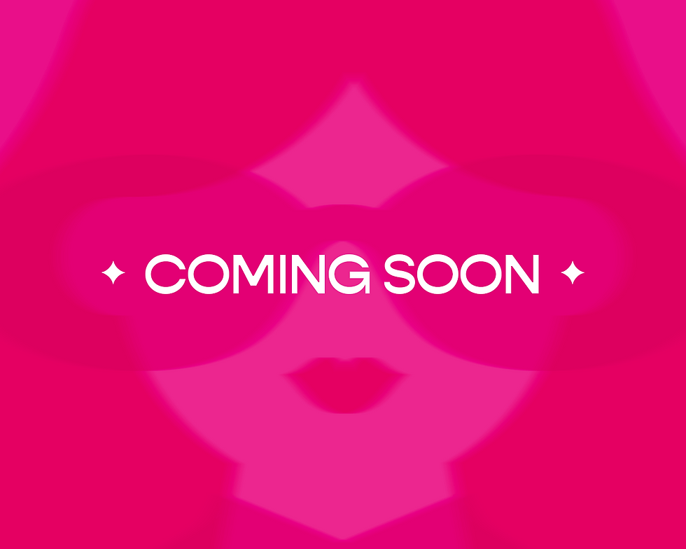 Animated pink Coming Soon graphic for The Bossy Bunch print collection