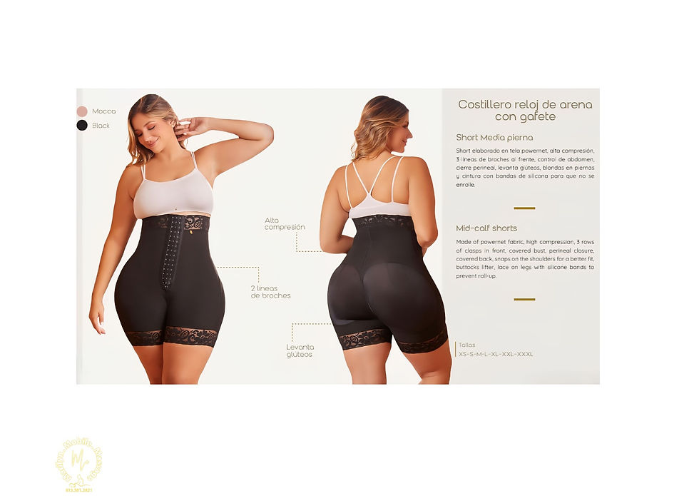 Costillero reloj de arena con gafete - Mid calf shorts