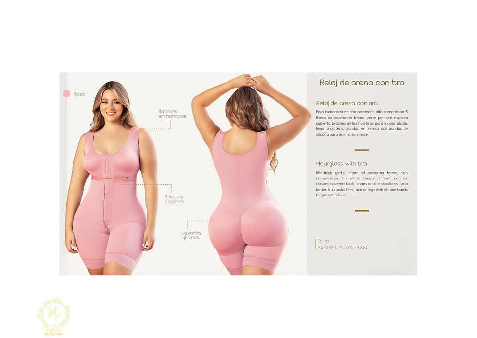 Reloj de arena con bra rosada - Hourglass with Bra pink