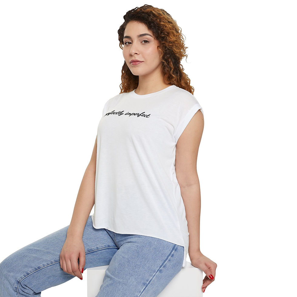 Thumbnail: Perfectly Imperfect Women’s Flowy Rolled Cuffs Muscle Tee
