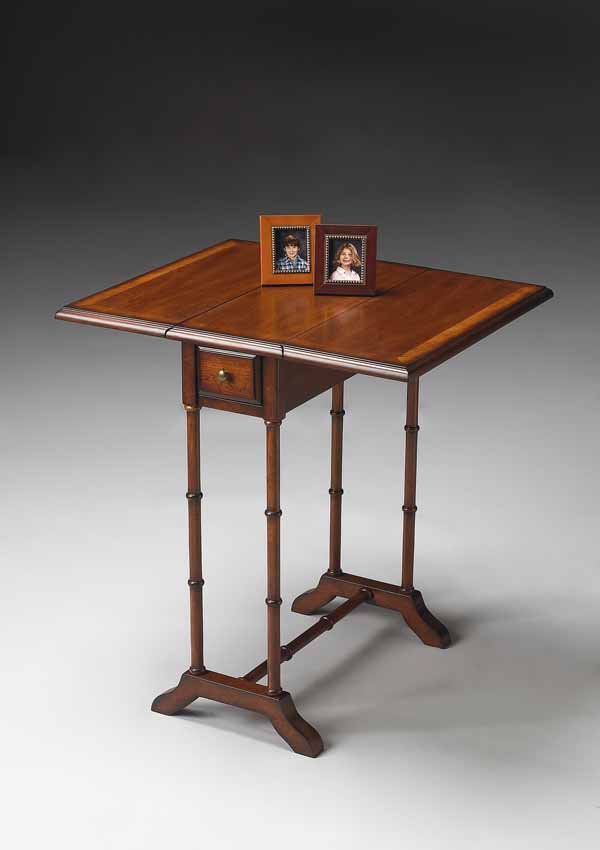 Umber Drop Leaf Table With Storage Drawer Delpierofurniture2