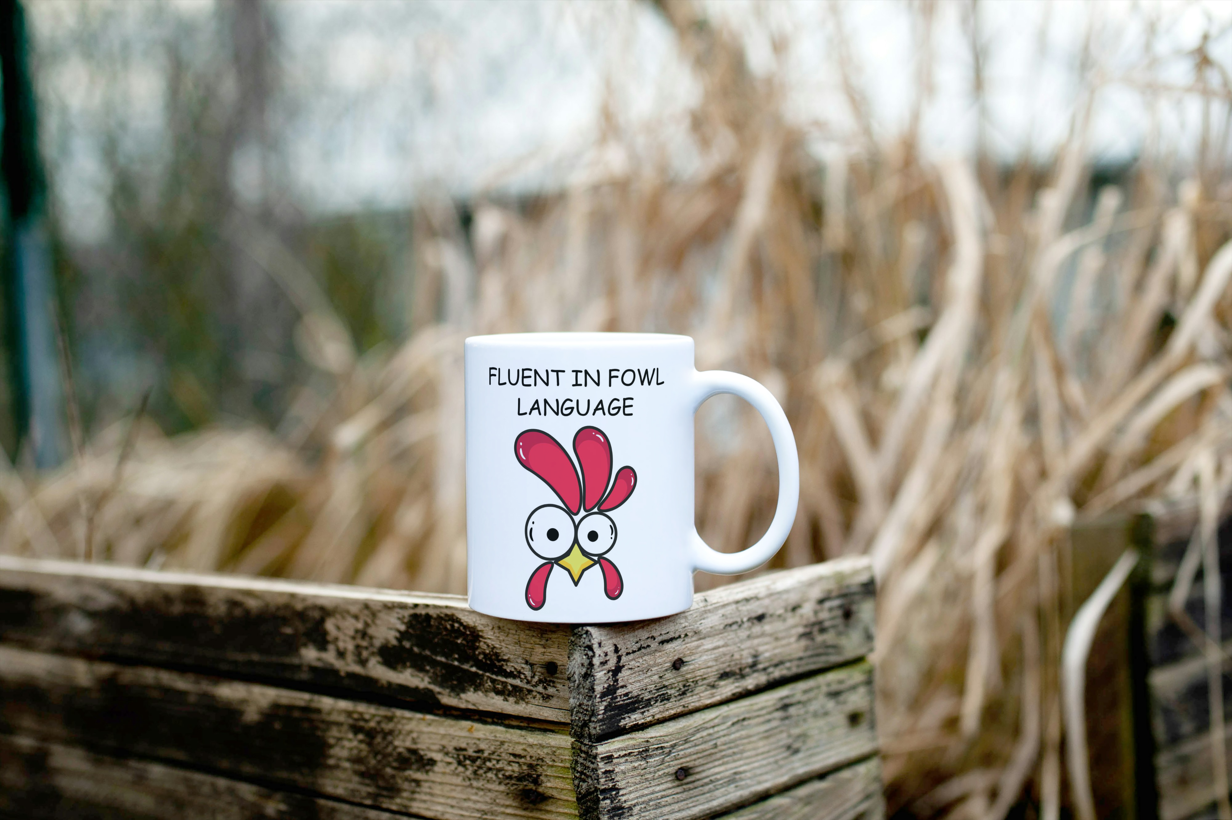 “Fluent in Fowl Language” Mug