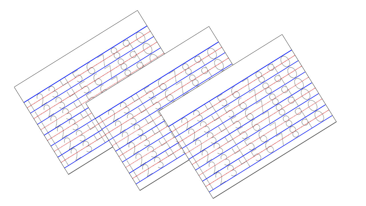 Personalized Tracing "NUMBERS" Dotted Pad 1/2 Crosswise